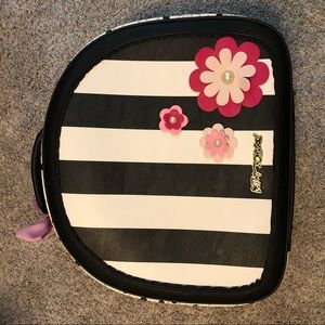 Betsey Johnson Striped Train Case